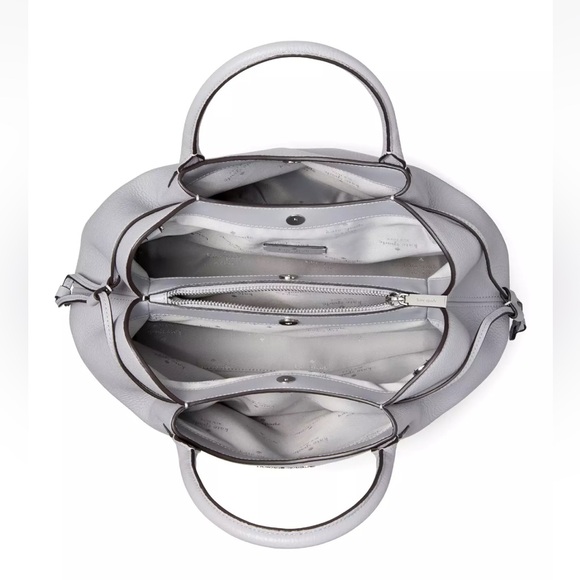 New Kate Spade Dumpling Large Satchel Pebble Leather Mountain Gray - Picture 4 of 5